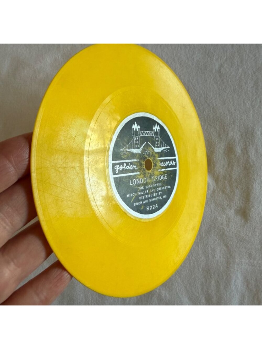 Vintage Golden Records Yellow London Bridge Baa Baa Black Sheep 6in Likely 78RPM - Picture 6 of 11